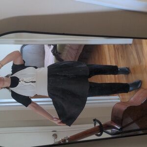 Women's Danica Studio Classic Silhouette Apron Linen + Cotton, Black + White